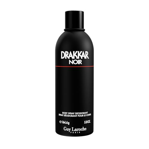 Guy Laroche Drakkar Noir, Iconic Designer Fragrance, Intense & Powerful Body Spray, Fougere Blend & Aromatic Spices, Long Lasting Mens Cologne, Day and Evening Scent
