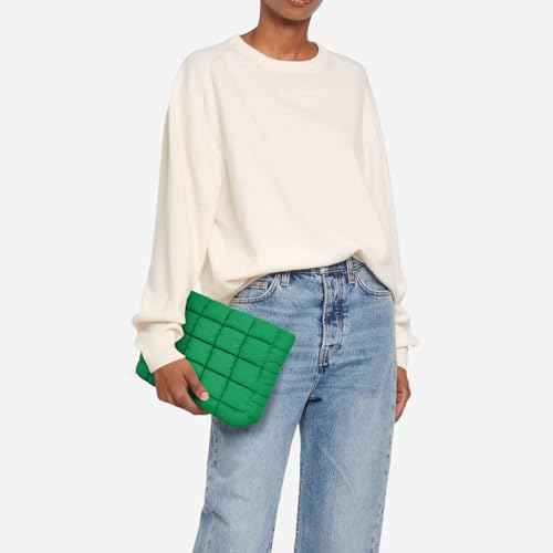 Puffy Quilted Makeup Bag Cosmetic Bags Travel Cute Puffer Solid Toiletry Organizer Pouch Storage Clutch for Women