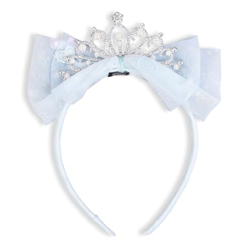 Huachi Girls Princess Tiara Crown Headbands Cute Tulle Bow Tiaras Birthday Headband for Girl Tiaras Crowns Head Band Party Fairy Costume Hair Accessories (Blue)