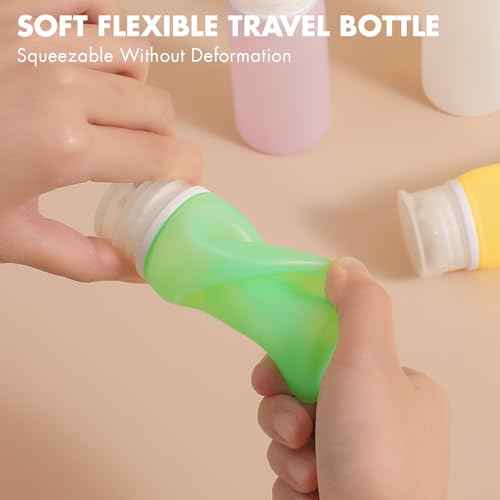 Muslish 21 Pack Leak Proof Silicone Travel Bottles Set, TSA Approved Containers for Toiletries, Travel Size Accessories and Shampoo Conditioner Bottles with Toiletry Bag (BPA Free)