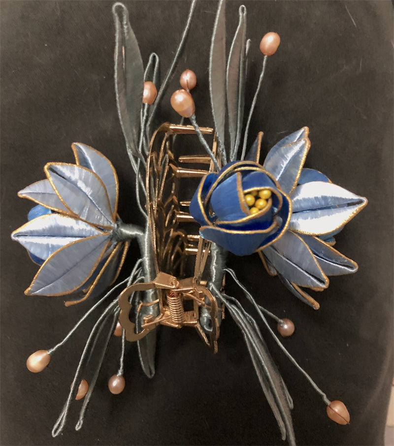 Pearl Antique Gold Hair Clip Vintage Headpiece