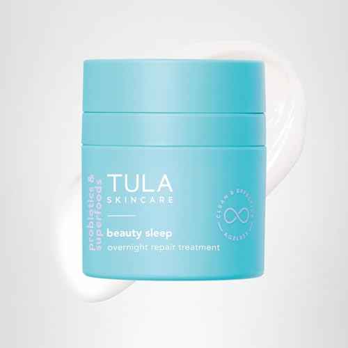 TULA Skin Care Beauty Sleep Overnight Repair Treatment - Anti-Aging, Night Cream, Contains Natural Peptides, AHAs, & Vitamin C to Reduce the Appearance of Lines and Dull Tone, 1.7 oz.