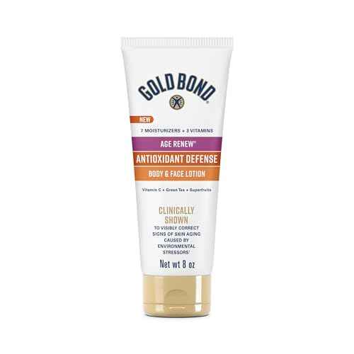 Gold Bond Age Renew Antioxidant Defense Body & Face Lotion, Brightens, Smooths & Evens Skin Tone, Nongreasy Moisturizer With Vitamin C, Superfruits & Green Tea, 8 oz.