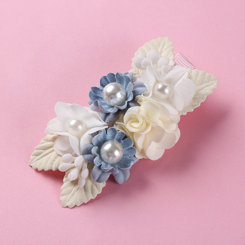 Children's Flower Hair Clip - Pearl Finish