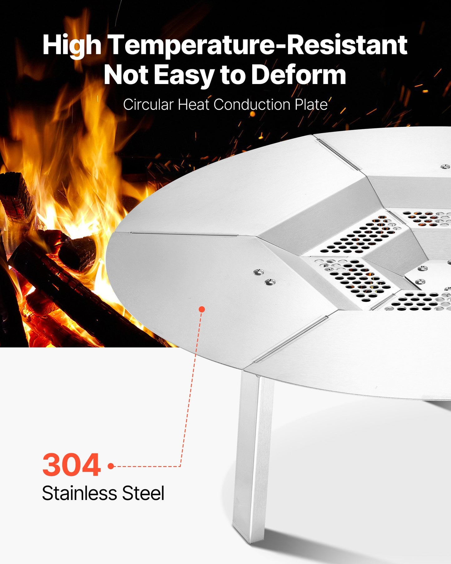 Stainless Steel Fire Pit Heat Deflector for Yukon & Bonfire 25 Inch - Outdoor Garden Accessory