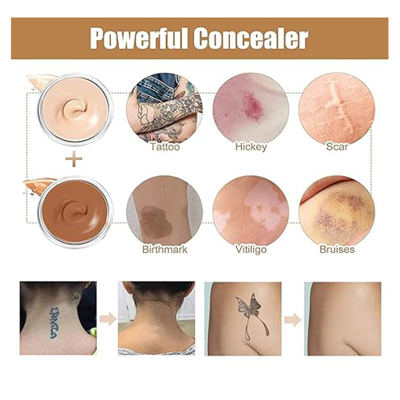 Professional Waterproof Tattoo Concealer for Body Scars and Dark Spots