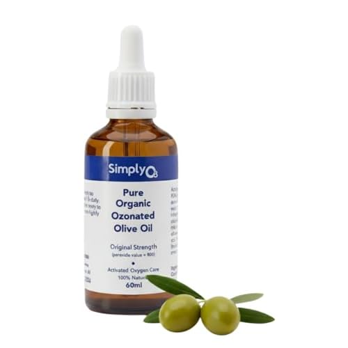 Pure Organic Ozonated Olive Oil Orginal Strength 800 Peroxide For Face and Skin Helps In Acne, Anti-Aging, Wrinkles and Rosacea For Sensitive Skin with Made in Spain
