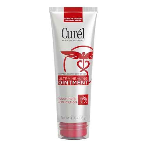 Curel Ultra Healing Ointment, Healing Ointment with Touch Free Applicator, Body and Face Moisturizer for Women and Men, 4 Oz