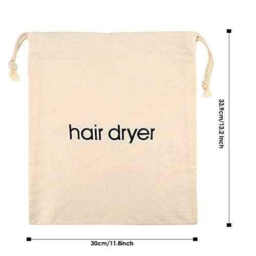 Hair Dryer Bags Drawstring Bag Container Hairdryer Bag for travel bathroom (Black)