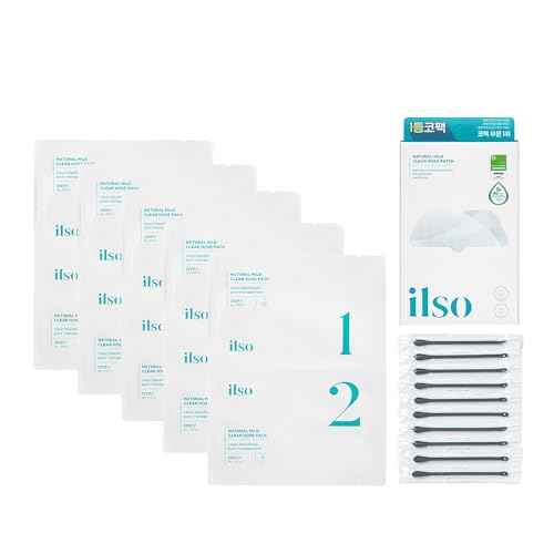 ilso Natural MILD Clear Nose Patch/Blackhead Remover for Nose/Targets PORES & PIMPLES/Facial Skin Care/Dermatologist Approved/Korean Skin Care to Absorb Acne Nose GUNK (5 PCS)