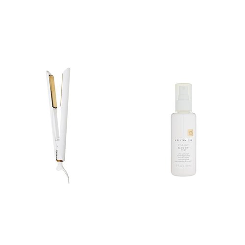 Kristin Ess Hair 3-in-One Titanium Flat Iron Hair Straightener, Curler and Waver & Style Assist Blow Dry Mist Heat Protectant Spray for Hair