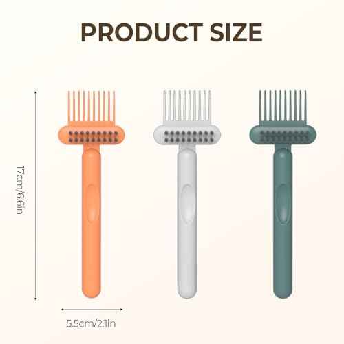 2-in-1 Comb Cleaner with Pick and Bristles, Comb Cleaning Brush, Effortlessly Removes Hair, Hairbrush Cleaner Tool Rake, Hairbrush Cleaning Tool Home and Salon Use (Orange)