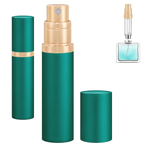 Travel Refillable Perfume Atomizer Bottle 5ml Leakproof Travel Perfume Refillable Bottle, Perfume Atomizer (Green)