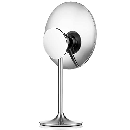 Miusco Makeup Mirror 9" Vanity Mirror with Lights, 5X & 10X Magnification - Front/Back Magnetic Design, Rechargeable & Cordless, Touch Dimming, 90° Adjustable Angle, Metal Frame, Includes USB Cable