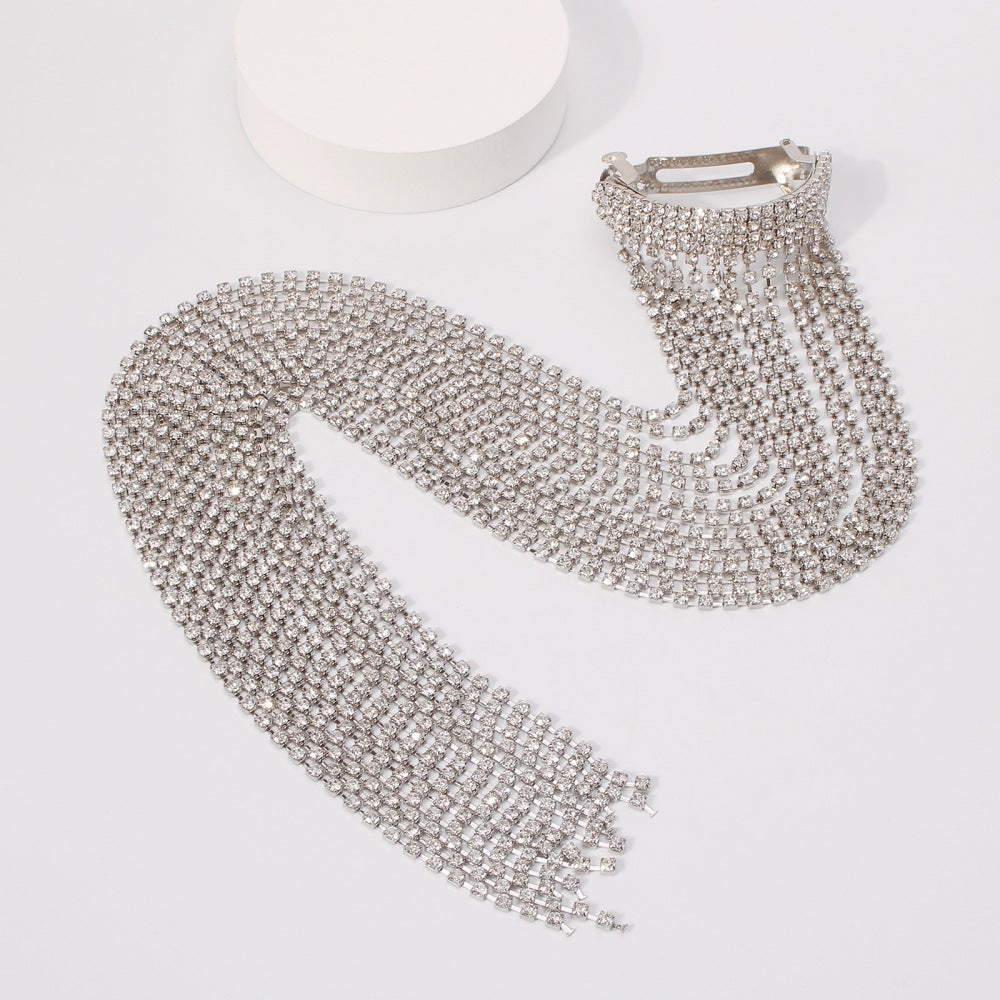 Geometric Claw Chain Hairpin - White K