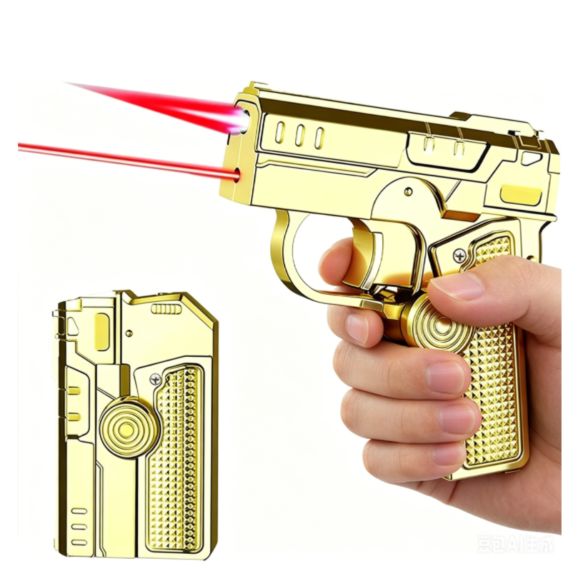 2-in-1 Windproof Torch Lighter with Fidget Spinner - Red