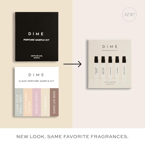 Dime Beauty Perfume Sampler, Hypoallergenic, Clean Perfumes, Eau de Toilette For Women (Set of 5, 2 ml)