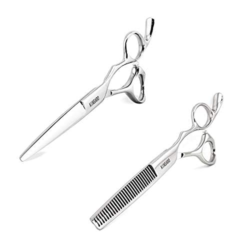 5.5 INCH Hair Cutting Scissors Barber Hair Scissors Hair Shears and 5.5 INCH Hair Thinning Shears 440C Kinsaro