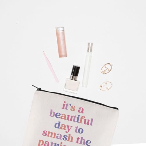 TGBJE Feminist Gift Feminism Girl Power Makeup Bag Equality Gift It's A Beautiful Day To Smash The Patriarchy Zipper Pouch (Smash Patriarchy bag)