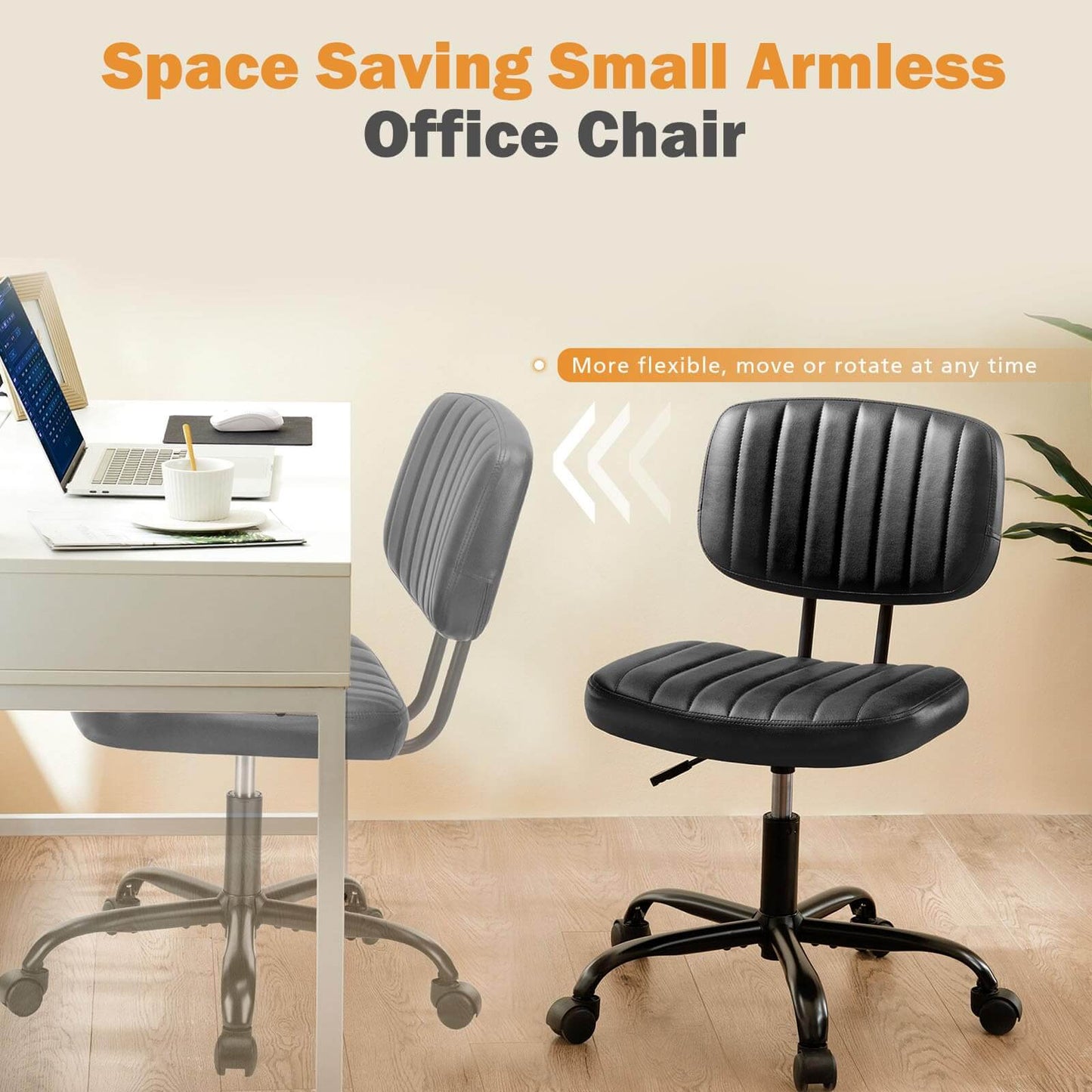 Adjustable Height 360° Rolling Swivel Office Chair - Multiple Colors