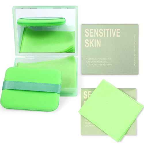 300 Sheets Oil Blotting Sheets for Face with Mirror and Puff | Face Oil Absorbing Sheet | Oil-Control Paper for Oily Skin | Summer Essentials for Women Absorb Excess Oil, Makeup Friendly