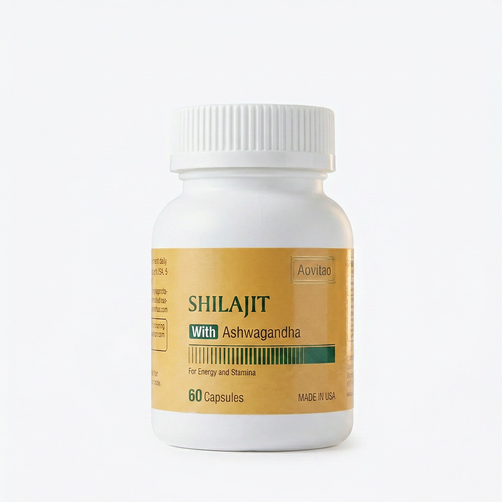 Shilajit Extract 550mg with Ashwagandha Capsules - 60 Count