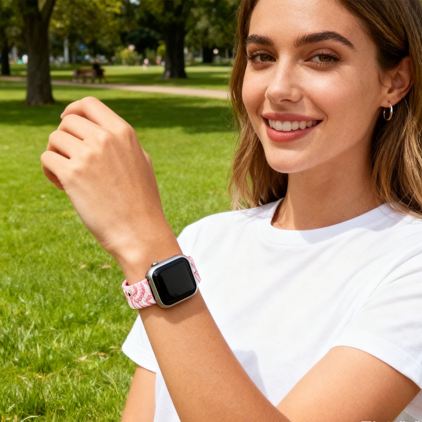 Pink & White Watch Strap for Apple Watch - Model 8926