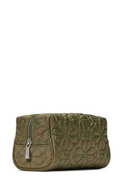 kate spade new york Women's Tilly Quilted Fabric Small Cosmetic, Oolong Green, One Size