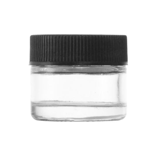 (250 Pack) 5ml Glass Screw Jars | Essential Oil, Concentrate, Lip Balm or Makeup Containers, Wax, Cosmetics | Black Lids, Black Caps | Mini Refillable Jars Great for Travel, Samples, & More