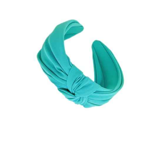 Plain Knotted Headband for Women, Solid Colors, 2.1inch Width, Non-Slip Wide Top Knot Hair Hoops Fashion Headbands (Teal, 2.1inch)