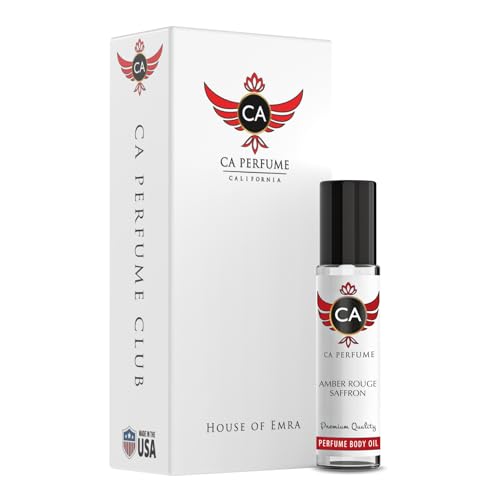 CA Perfume Amber Rouge Saffron Fragrance Body Oil For Women & Men Roll On 0.33fl oz / 10ml