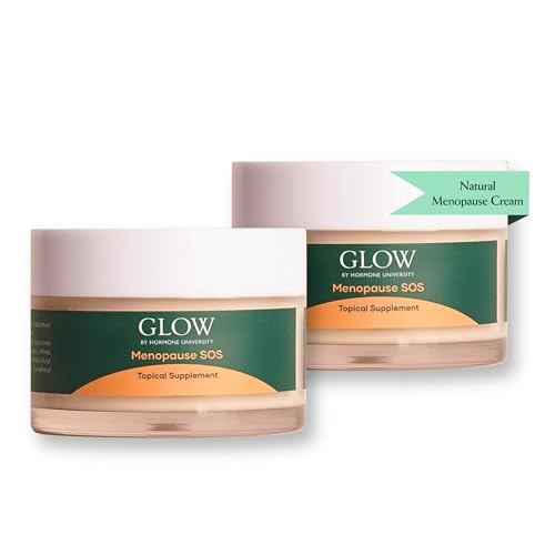 Glow by Hormone University - OBGYN-Formulated Menopause Wild Yam Cream ? Clinically Proven, Hormone-Free Topical Supplement for Hot Flashes & Night Sweats (Pack of 2)