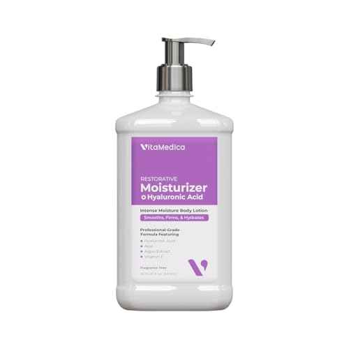 VitaMedica Hyaluronic Acid Body Moisturizer with Algae, Aloe + Panthenol - Intense Moisture Hand & Body Lotion for Firming, Hydrating, Anti-Aging - Fragrance Free -18.25 fl oz