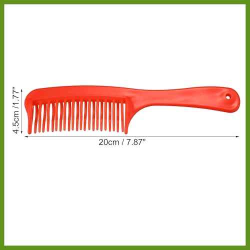Detangling Hair Comb, Double Row Tooth Hair Comb Hairdressing Styling Tool for Curly Hair, Red, 7.87"x1.77" Beauty