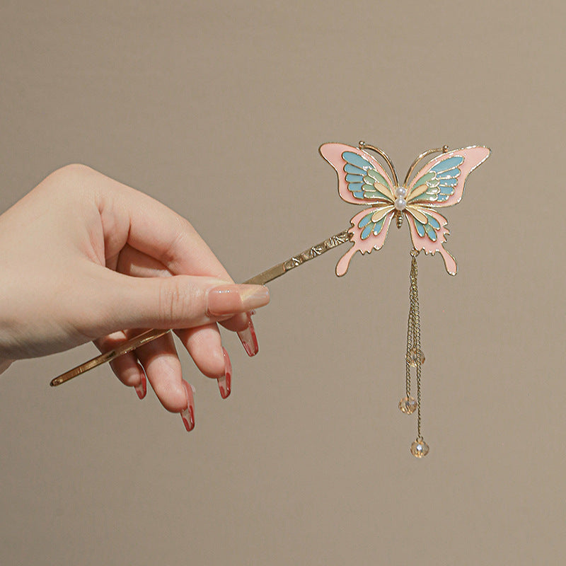 Butterfly Alloy Hairpin with Tassel
