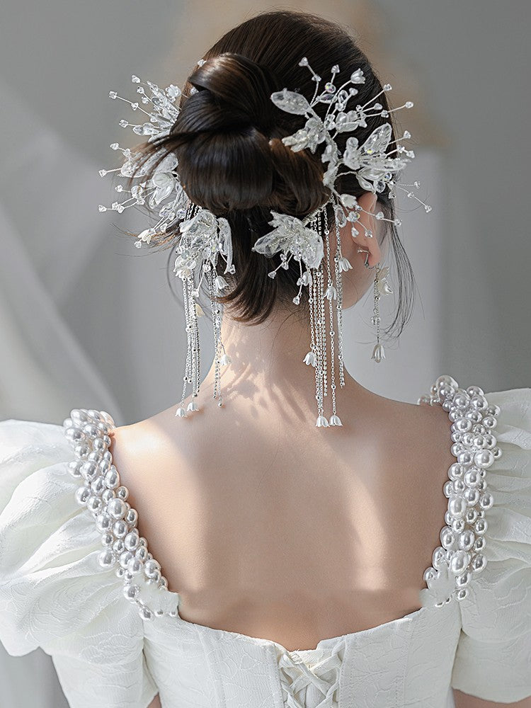 Pair of Silver or Gold Plated Hair Clips and Headbands - Bridal & Fashion Accessories