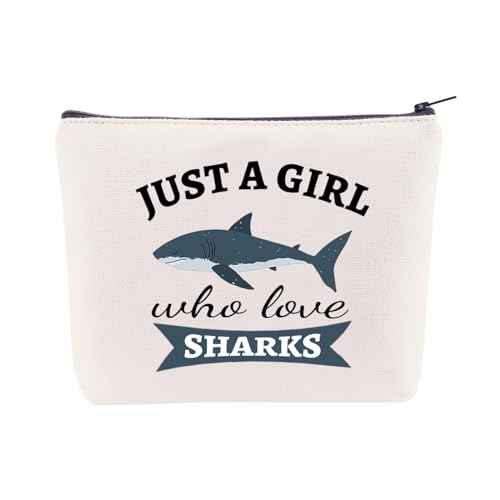 Shark Gifts for Shark Lovers Gift Shark Bag for Girls Women Sharks Themed Gifts shark accessories Makeup Bag Graduation Birthday Gifts for Shark Girl Daughter Animal Lover Christmas Gift Cosmetic Bag