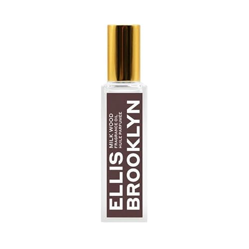 Ellis Brooklyn Milk Wood Perfume Oil Roll-On for Women ? Sandalwood & Amber Musk Perfume Oil - Notes of Coconut Milk, Freesia & Bergamot? Long Lasting Fragrance, Travel-Friendly Rollerball, 15ml