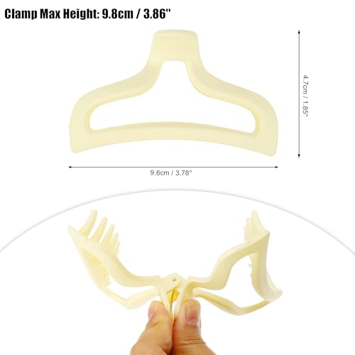VOCOSTE 1pc Plastic Hair Claws, Hair Clips, Hair Barrettes for Women, Light Yellow, 3.78''x1.85''x1.42''