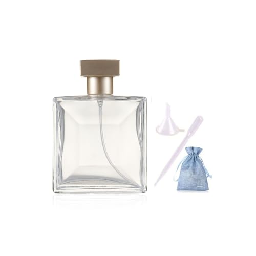 Refillable Perfume Bottle Glass Perfume Spray Bottle 50ml/1.7oz Large Empty Travel Perfume Atomizer Refillable,Replacement Perfume Bottles for Women Men, BS018