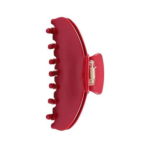 Durable Acetate Hair Clips - 4-Inch Cherry Red Claw Clips for Fine and Thick Hair (Red)