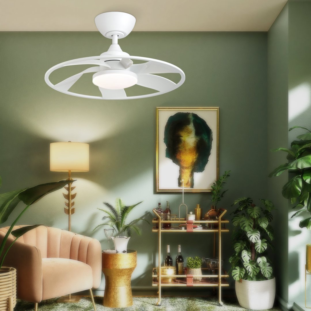 22-Inch LED Indoor Ceiling Fan with Dimmable Light and Multiple Speed Settings