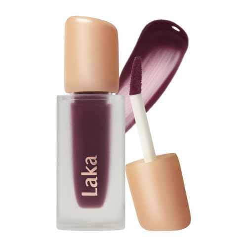 Laka Fruity Glam Tint, Glowing Lip Stain with Wide Color Spectrum, Hydrating & Lightweight Texture, Long-Lasting Bold Stain, Non-Sticky, Vegan, K-Beauty (#123 Unsweet Berry, 4.5g/0.15oz)