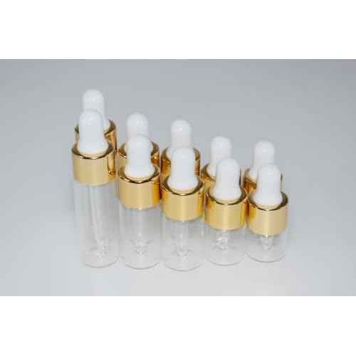 Small Dropper Bottle, 1ml+2ml+3ml+4ml+5ml 10Pcs Mini Glass Sample Dropper Bottles for Travel Liquids tiny