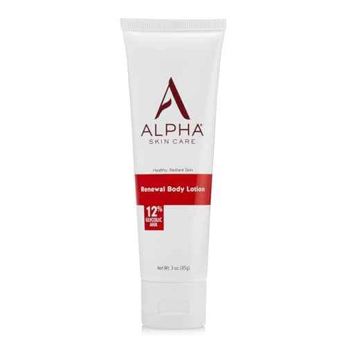 Alpha Skin Care Revitalizing Body Lotion, 12% Glycolic AHA, Simple & Effective Daily Moisturizer Hydroxy Acid, Hydrates & Exfoliates for Soft, Smooth Skin, Anti-Aging, Travel Size, 3 Oz