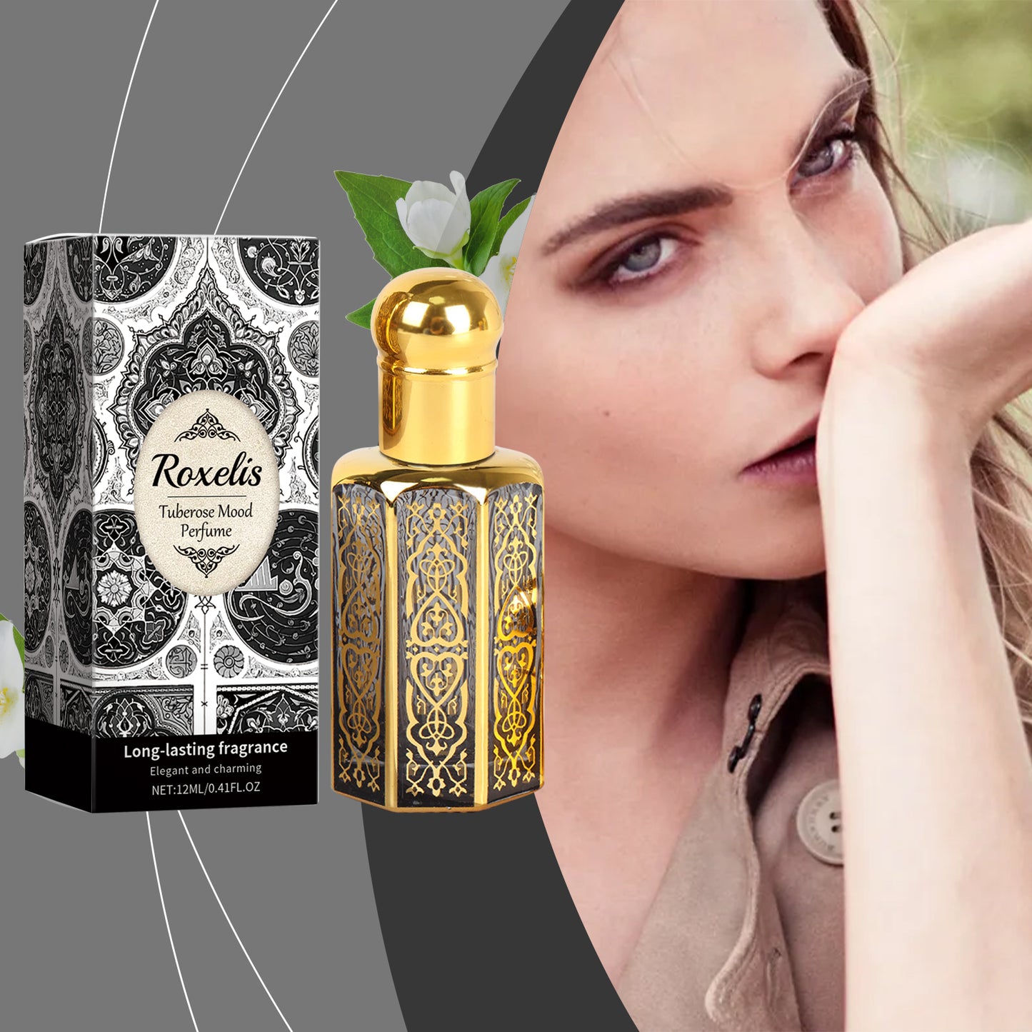 Tuberose Mood Roll-On Perfume Oil - 12ml Arabian Style Floral Fragrance