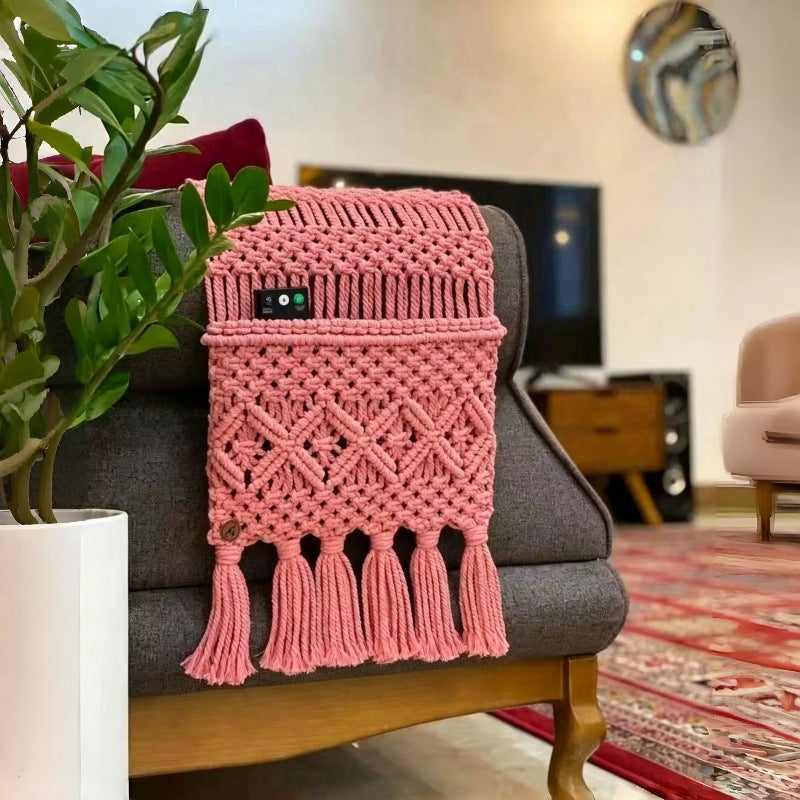 Handwoven Bohemian Sofa Armrest Storage Bag - Multi-Color Organizers