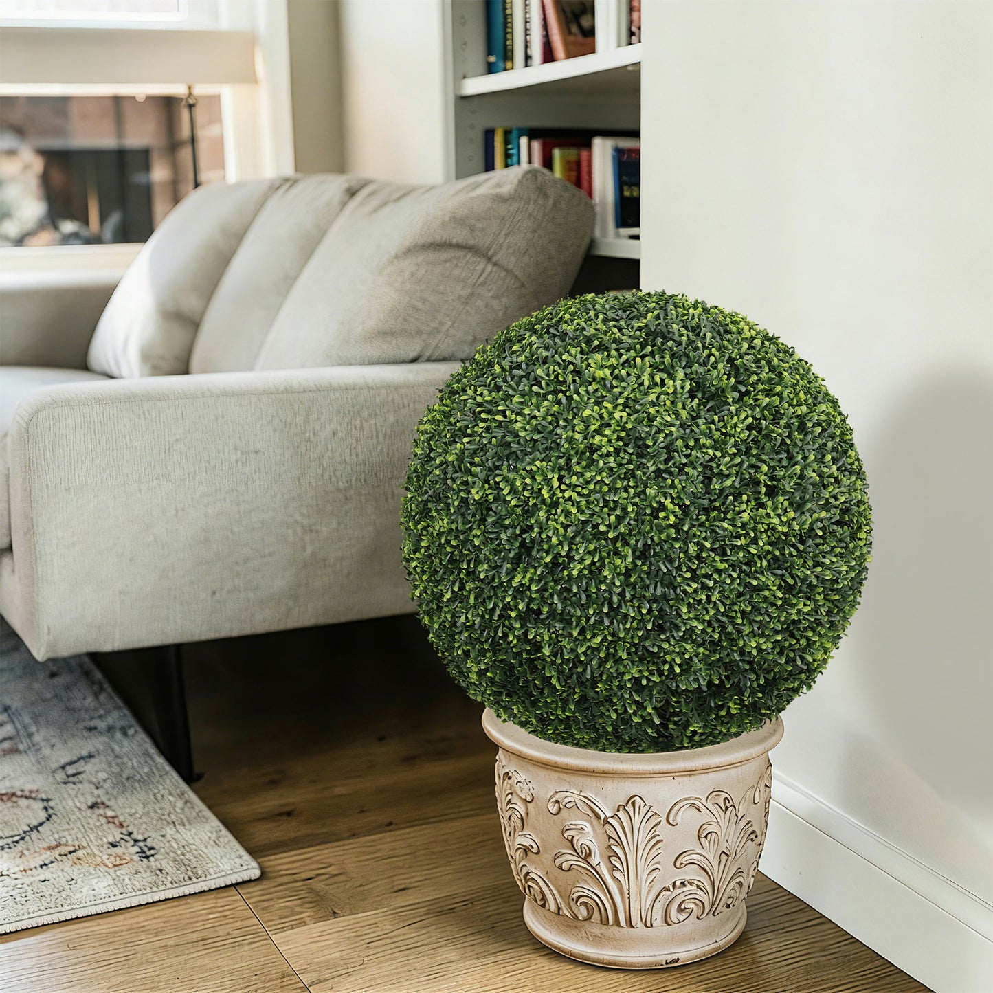 22.4-Inch Artificial Boxwood Topiary Balls - 2pcs Set