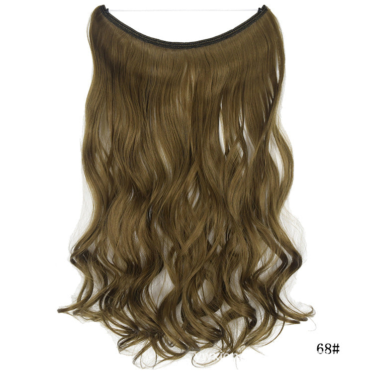 Seamless Hair Extension Wig Set for Women - High-Temperature Fiber, Multiple Colors