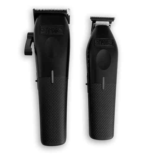 TPOB Play Barber Hair Clipper and Trimmer for Men 7500 RPM with Rubber Grips (Blackout 2 Set)